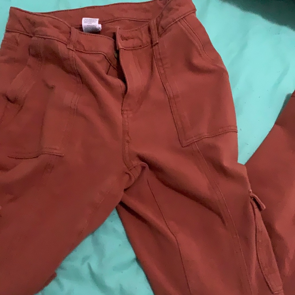 Red stretchy pants